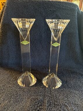 Shannon crystal candle holders 10 inches tall